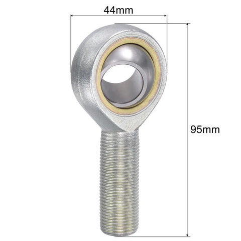 2 Pack Spherical Rod End Bearings With 18mm Bore And M18x1.5 Right Hand Male Thread Self Lubricated Joint Bearing Heavy Duty Connector For Hydraulic Cylinders And Machinery, 44mm x 95mm