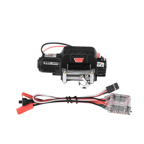 Top Notch 1/10 Scale RC Crawler Winch Set With Control System, Fairlead And Hook For HSP And Axial Off Road Crawling Cars Ready To Roll.