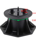 8 Pack Adjustable Plastic Pedestal Paver Stands For Decks And Floors, Height Locking 3.5 To 5.5 Inches, close-up side view.