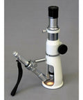 Handheld Measuring Microscope With 20x 50x 100x Magnification, 100 Unit Range, 0.01 Reticle, Achromatic Lenses, 17mm Field Of View, 30mm Working Distance, Ideal For Field Work, Lab, And Quality Control Inspections, white metal body