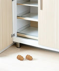 Gourd Shaped Turned Wood Furniture Legs Set 4 Pack Rubberwood Natural Finish 8 Cm Height Replacement Feet for Cabinets