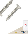 80 Piece Set Of 304 Stainless Steel Wood Screws With Flat Head Phillips Drive And Adjustable Countersink Kit Size 8 By 1 Inch Rustproof And Durable For DIY Wood Projects Pre Drill For Hard Wood Not For Metal
