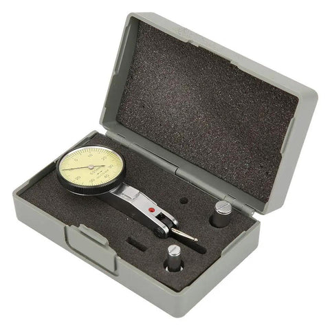 Pro Grade Dial Test Indicator 0 to 0.8mm Range with 0.01mm Precision, Dovetail Mount in foam case