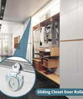 4 Pieces Sliding Closet Door Rollers Set With Eight Screws For Top Hung Wardrobe Sliding Doors Hardware Includes Two Roller Types