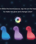 Multicolor LED Silicone Night Light Brontosaurus Tap Light For Kids Nursery Decor Rechargeable Color Changing Soft BPA Free Body