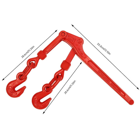 Heavy Duty Lever Chain Binder for Five Sixteenths to Three Eighths Inch Chains, 9200 Lb Working Load Limit with grab hooks