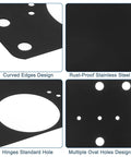 2 Pcs 90X90mm Cabinet Hinges Repair Plate Stainless Steel Black For Wooden Doors Kitchen Cupboards And Furniture Built To Last Hinge Repair Brackets With 6 Screws And Easy Install, multiple hole design