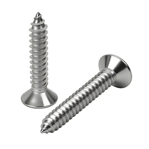 Two Rock Solid Hundred Pack Of Number 4 Flat Head Phillips Self Tapping Screws Crafted From Corrosion Resistant 304 Stainless Steel.