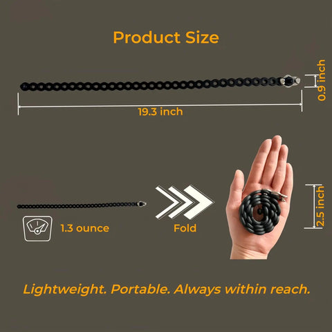 Modular Straps 4 Pack showing size, flexibility, and lightweight for EDC Outdoors Travel Camping and More Flexible Silicone Straps.