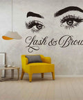 Eyelash Extension Wall Decal For Beauty Salon Makeup Room Self Adhesive Vinyl Sticker 60x84cm Waterproof Removable Black LL300