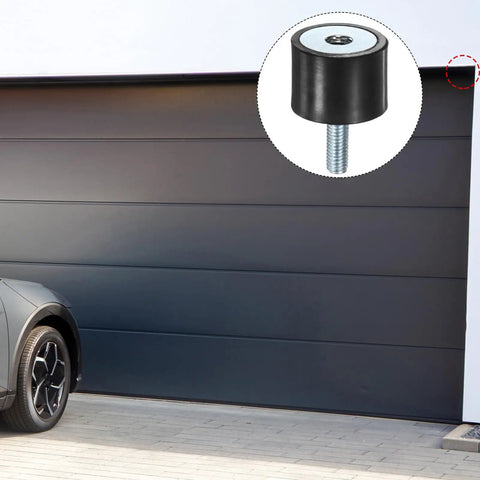4 Pack Rubber Mounts D20mm X H15mm Vibration Isolators With M5 X 15mm Studs For Air Compressors Motors Pumps Boats And Garage Gear Eliminates Noise And Vibration For Better Performance And Longer Equipment Life, mounted on garage door