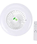 Hilitand E27 Ceiling Fan Light 4 in 1 Stepless Dimming LED Fan (Negative) with remote and white design.