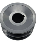 Double Groove V Belt Pulley 2.75 Inch OD With 7/8 Inch Bore Cast Iron, Heavy Duty AK Style, Fixed Bore V Belt Sheave Fits A, 3L, And 4L Belts, Balanced, Standard Keyseat, Classic V Belt Pulley front view