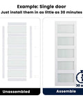 Glass Barn Door Set 60x84 Inches Double 30x84 With Ten Foot Sliding Hardware Kit And Handle Pre Drilled Ready To Assemble