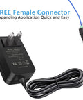 12V 2A Power Supply Adapter For LED Strips CCTV Cameras External HDD Monitors And More with free female connector, plug, cord