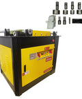 Shop Grade 220V Rebar Bender Machine, Horizontal Steel Bar Hoop Folder Pro, with control panel and attachments for steel bending.