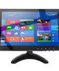 Sweet 10.1 Inch Rimless IPS Monitor with 1280x800 Display on stand, showing colorful desktop interface, built-in speaker visible