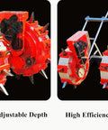 Double Row Seed Spreader Manual Garden Seeder With Portable Hand Push Roller Seeding And Fertilizer Applicator Row Planter Farm Seeder With 16 Seed Plates And Five Openings For Easy High Efficiency Planting - Adjustable Depth