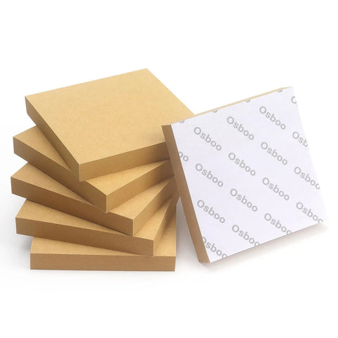 Stack of 3x3 Self Stick Sticky Notes Set In 6 Bright Colors For Office School And Home, Easy To Post And Reuse, kraft paper.