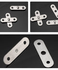 Stainless Steel Hidden Door Hinges Set 12 Pieces Corrosion Resistant Rotatable Cabinet Hinge Kit components displayed.