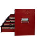 Beefy Portable Metal Tool Chest With Six Drawers, 24 Inch Tool Cabinet, Ball Bearing Drawer Slides, Steel Tool Storage Box in Red with Side Handle