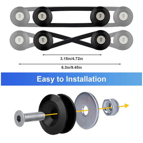 Universal Car Bumper Quick Release Kit 18 Piece Set In Black With Quick Release Tabs Nuts Bolts Washers And O Rings