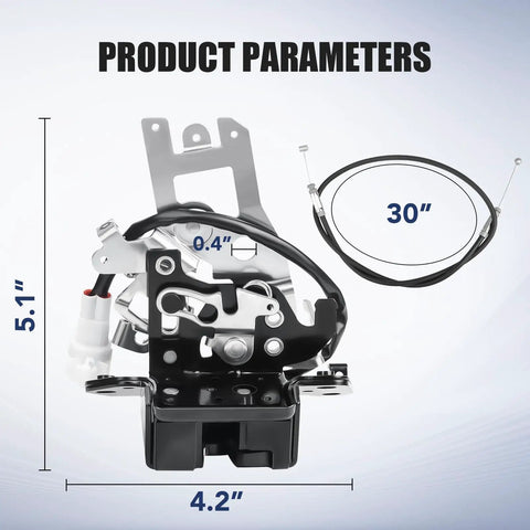 Dimensions of Sequoia Liftgate Lock Actuator And Trunk Latch Assembly With Cable For Toyota Sequoia 2001-2007 SR5 Limited 4.7L Easy Install