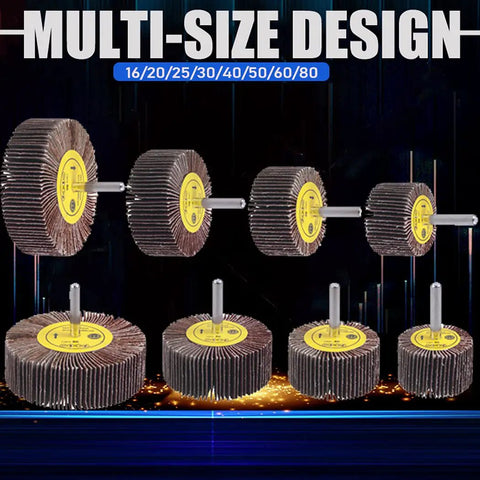 24 Pcs Flap Wheel Sander Kit With One Quarter Inch Shank, 80 Grit Aluminum Oxide Wheels And Cone Flap Wheels, multi-size layout.