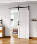 Sliding Barn Door 30x84 Inch With Five Foot Hardware Kit And Handle Floor Guides Pre Drilled Holes Easy Assembly Installation Manual