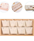 Retro Wooden Jewelry Organizer Tray With Eight Grids To Keep Your Bling Slick And Prevent Tangles While Displaying Necklaces And Earrings On Any Desk Surface.