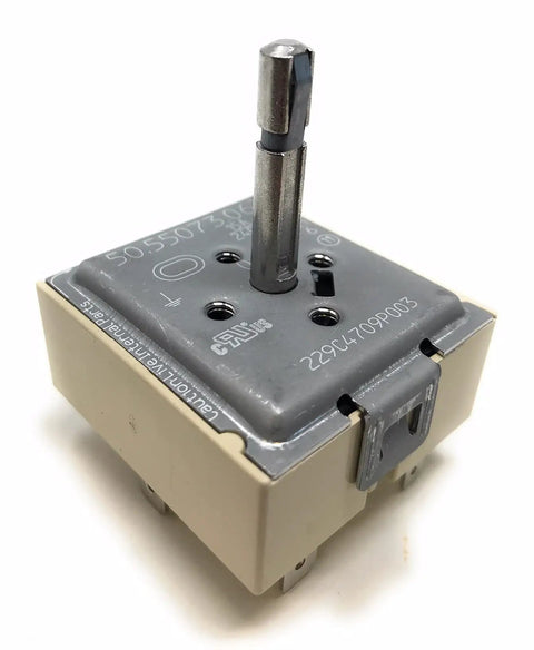 Dual Range Surface Switch For Samsung DG44-01008A And GE WB24T10063 240V 15A Replacement showing connector and metal shaft