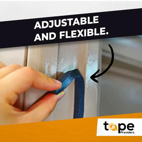 Person applying Tight As A Drum Closed Cell Sponge Rubber Foam Tape 3/8 Inch Wide By 3/16 Inch Thick By 50 Feet Long for door sealing.