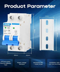 Rock Solid Miniature Circuit Breaker 1000V 2 Pole 63 Amp Isolator for Solar PV Systems with DIN Rail Mount