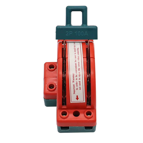 Heavy Duty DPDT Knife Switch Disconnect For Power Control 100A Up To 380V Two Pole Double Throw Safety Switch Industrial Grade HK11 2P 100 Safe Reliable Disconnect For Equipment And Circuits, front view