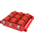 Heavy Duty Electric Load Moving Platform With Remote Control Equipment Transport Dolly with red rollers for easy machinery movement