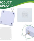 Automatic Door Closer With Adhesive Mount 1200g Tension Retractable Device components in white finish