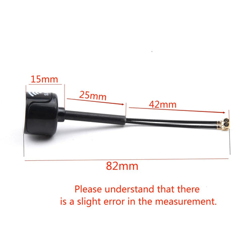 5.8G LHCP FPV Antenna High Gain 3Dbi For DJI O3 Air Unit FPV Racing Drone With IPEX1 Connector shown with measurements