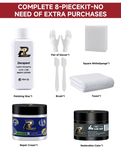 Tesla Steering Wheel Repair Kit Eight Piece Leather Scratch And Color Restorer For Model Y 3 S X Fix Tears Scuffs