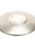 Lid Insert For FKM P0115 Genuine OEM Replacement Part For Auto Interior, Precise Fit, silver metal round insert, top view