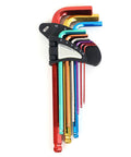 Professional 9 Piece Hex Wrench Star Key End Metal Arm Tool Set Kit For Auto Repair Furniture Build And Diy Handyman Jobs With Secure Grip Handles And Durable Steel Construction To Tackle Tough Bolts Anywhere, 9pc colorful metal set