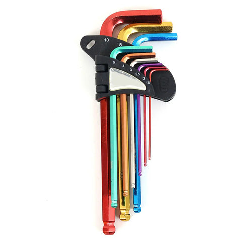 Professional 9 Piece Hex Wrench Star Key End Metal Arm Tool Set Kit For Auto Repair Furniture Build And Diy Handyman Jobs With Secure Grip Handles And Durable Steel Construction To Tackle Tough Bolts Anywhere, 9pc colorful metal set