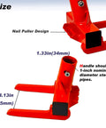 Pallet Buster With Nail Puller Deck Wrecker Pry Bar Heavy Duty Multi Tool For Demolition Nail Extraction Pallet Repair Crowbar Style Pry Tool For Pros And Diy Home Improvement, red steel, 4.13in