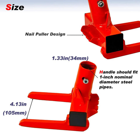 Pallet Buster With Nail Puller Deck Wrecker Pry Bar Heavy Duty Multi Tool For Demolition Nail Extraction Pallet Repair Crowbar Style Pry Tool For Pros And Diy Home Improvement, red steel, 4.13in