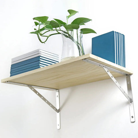 Rock Solid Shelf Brackets 16 Inch L Brackets For Shelves Heavy Duty Stainless Steel Angle Brackets With 440 Lbs Maximum Load installed