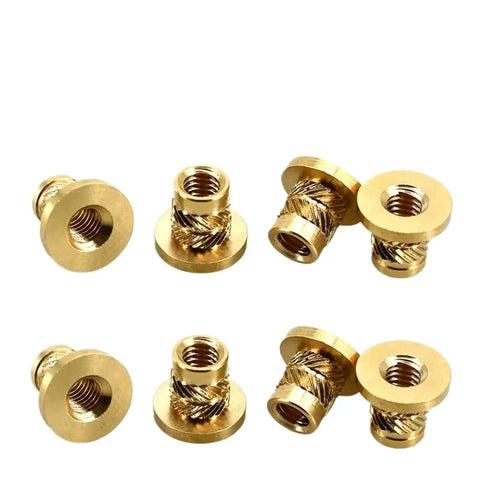 Super Cool Knurled Brass Hot Melt Insert Nuts For Heavy Duty Plastic Screw Fixing! M3 size with durable design for DIY projects.