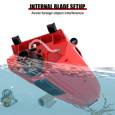 Next Level High Speed RC Jet Boat With Remote Control 2 Rechargeable Batteries And LED Lights for Pool Lake Water Fun red bottom view