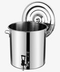 Giant 122 Quart Stainless Steel Stock Pot With Tap Lid For Big Batches Heavy Duty Induction Gas Electric Compatible Thickened Bottom