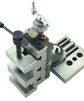 Beefy Cast Iron Mini Vertical Milling Slide With Two Inch Steel Vise And Swivel Base For 7 X 14 Mini Lathe Machine, top view showing details.
