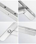 Detail view of Beefy Stainless Steel Mounting Bracket For 9000 To 36000 BTU Condenser Ductless Mini Split Heat Pump Systems Heavy Duty Support.