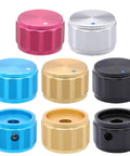 4 Pack Heavy Duty Machined Aluminum Control Knobs For High Fi Receivers And Turntables Featuring Solid One Piece Frame And Grippy Tread Pattern For Smooth Flawless Volume Tweaks in various colors.